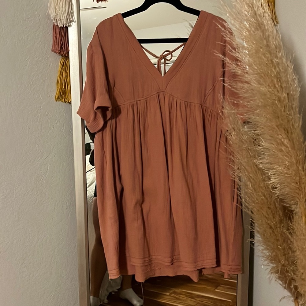 open back babydoll mini dress